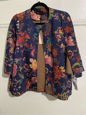 JAYLEY Multi Faux Suede Cape Jacket